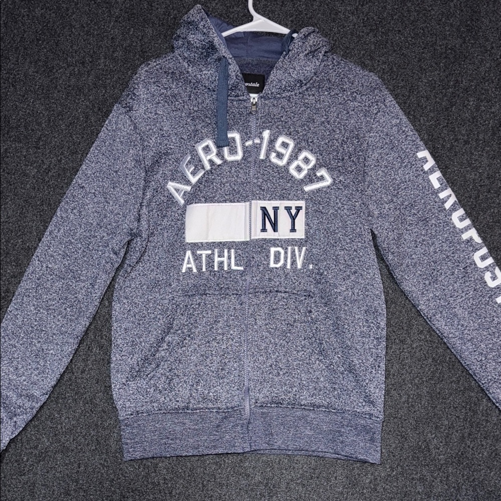 Aeropostale‎ Blue Zip-Up Hoodie Sweater
